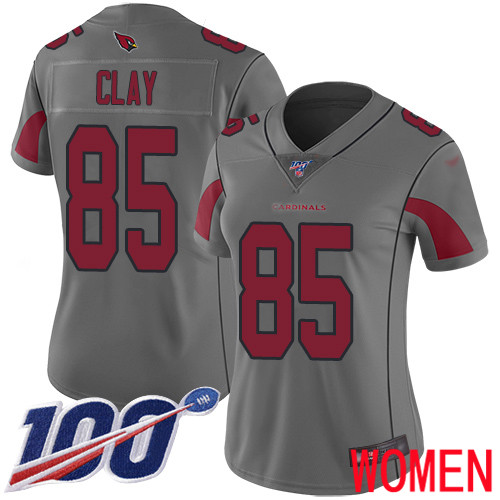 Arizona Cardinals Limited Silver Women Charles Clay Jersey NFL Football #85 100th Season Inverted Legend->arizona cardinals->NFL Jersey